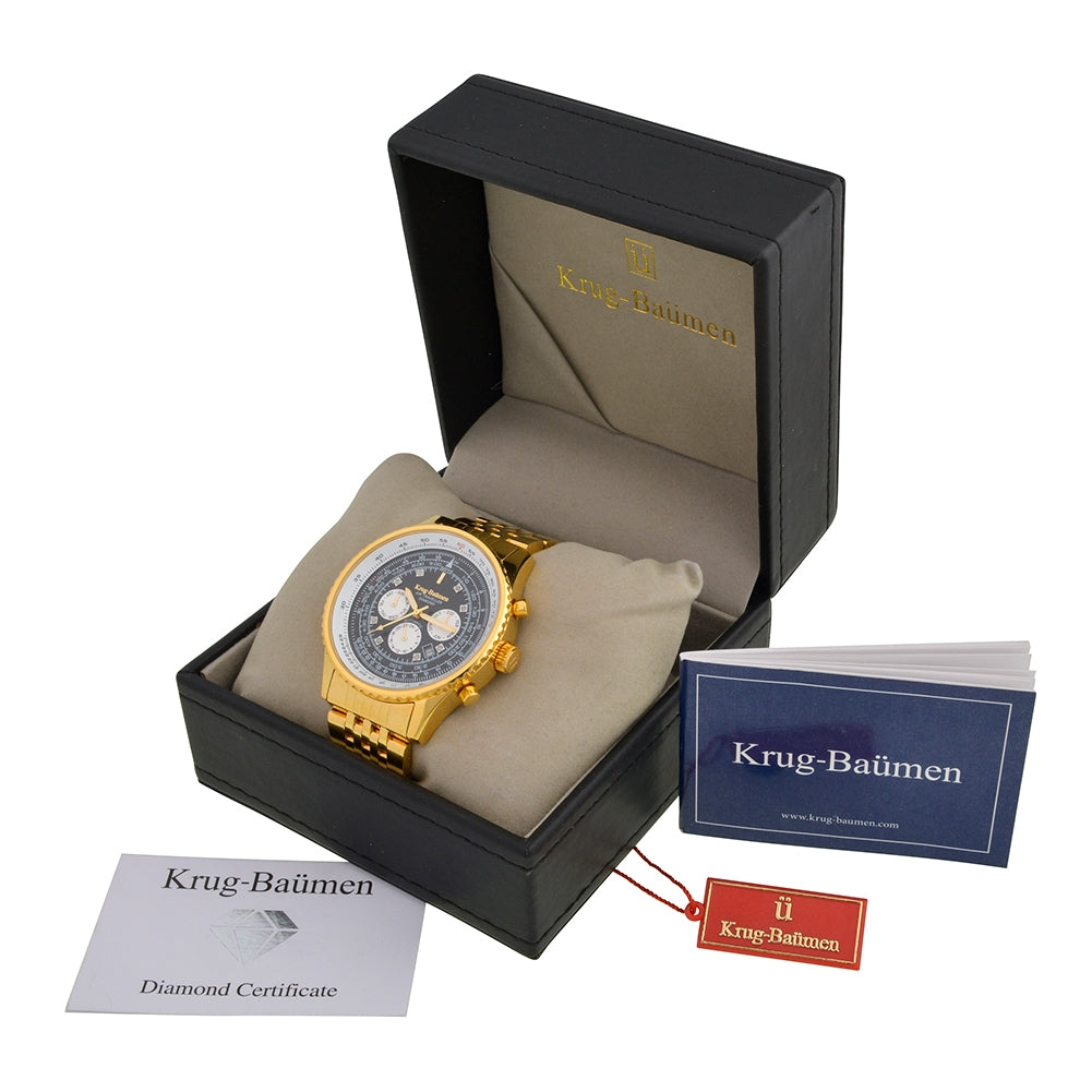 Mens Air Traveller Diamond Automatic Watch