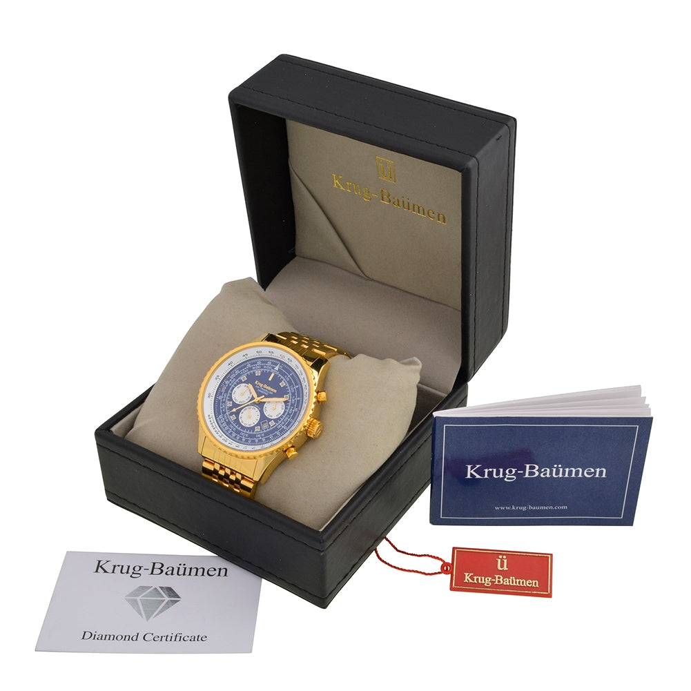 Mens Air Traveller Diamond Automatic Watch