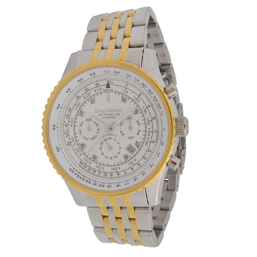 Mens Air Traveller Diamond Automatic Watch