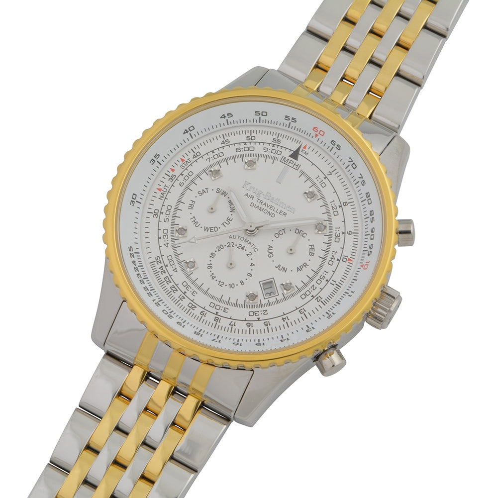 Mens Air Traveller Diamond Automatic Watch