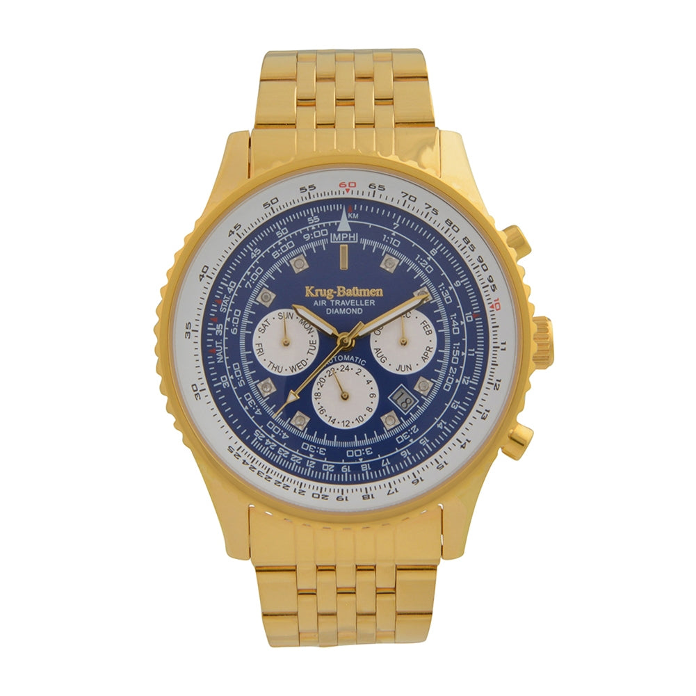 Mens Air Traveller Diamond Automatic Watch