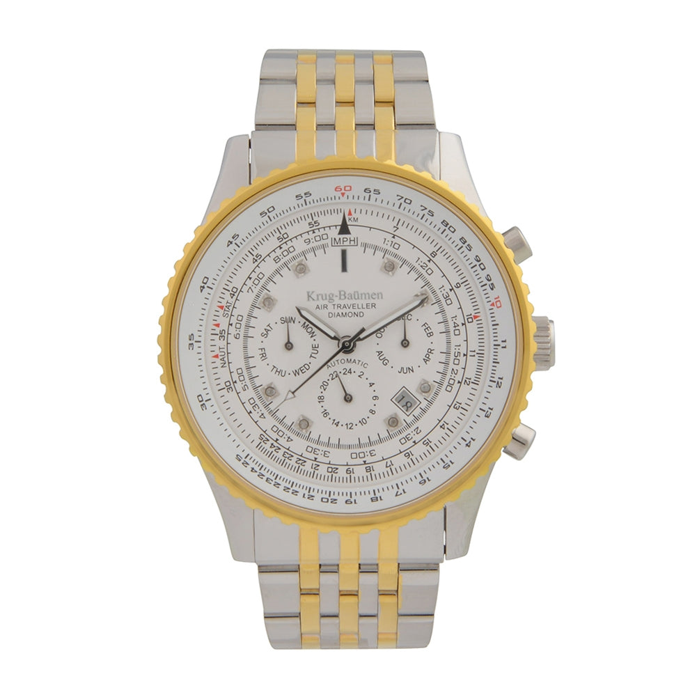 Mens Air Traveller Diamond Automatic Watch